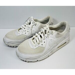 Nike Womens Air Max 90 Sneakers Shoes White CQ2560-100 Low Top Lace Up Sz 9